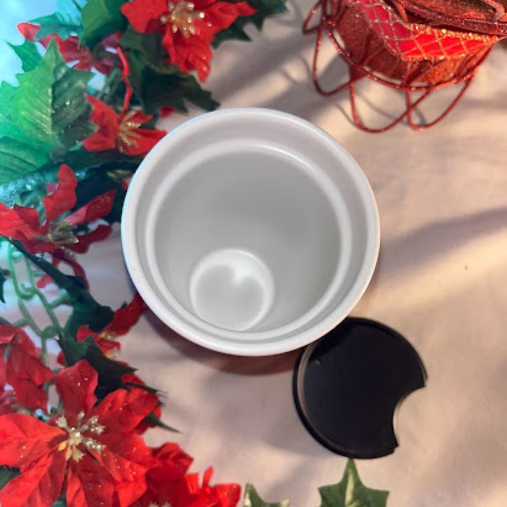 *Limited Edition* Starbucks Holiday Candy Cane Ceramic Mug w/ Lid 12 oz. - Picture 5 of 6